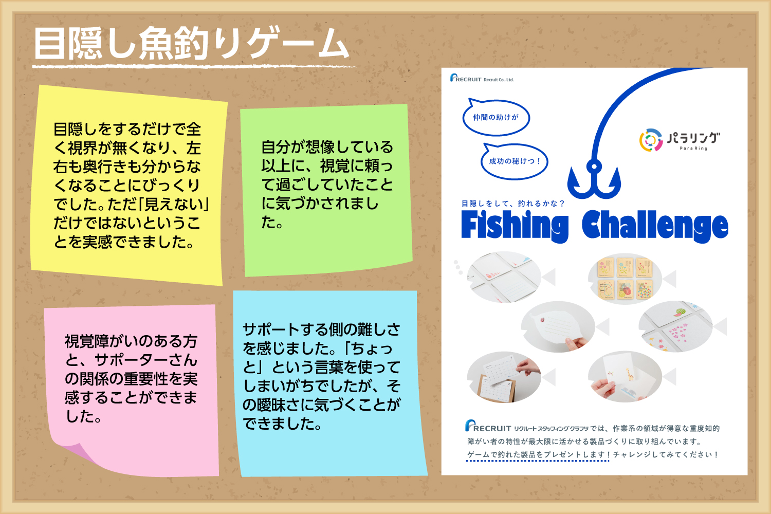 目隠し魚釣りゲームを体験した人々のコメント